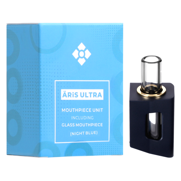 WOLKENKRAFT ÄRiS ULTRA Mundstück Komplett-Set inkl. Mundstückbasis, Glasmundstück, Dichtungsring und Sieb | Farbe: Nachtblau